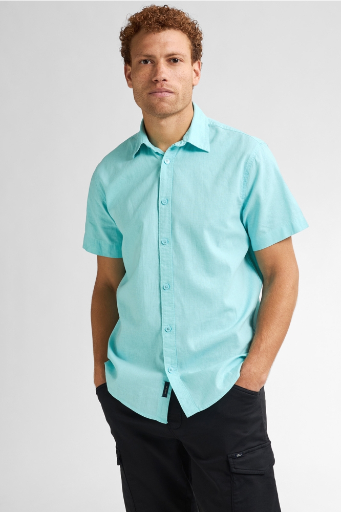 LINNEN OVERHEMD M 1050 SIS414 5180 AQUA